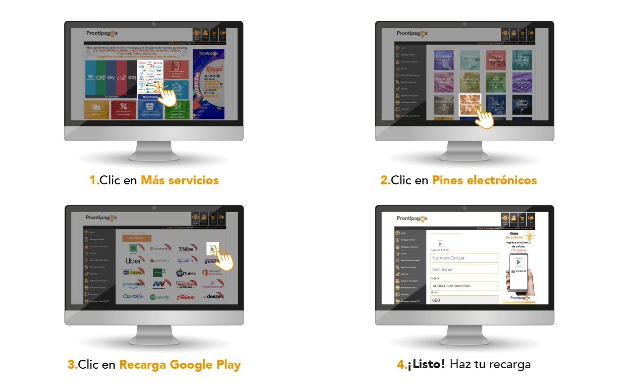 tarjeta de regalo de google play, para vender recargas telefónicas, Prontipagos el mejor aliado para tu negocio, es la mejor plataforma en línea para vender recargas electrónicas, recargas de tiempo aire en tu negocio usando tu computadora, tablet o celular y ganando la mejor comisión, venta de recargas electrónicas y pago de servicios recargas electrónicas por internet, distribuidor de recargas electrónicas, como pagar servicios, pagar cfe, pagar telmex, pagar la luz, pagar agua, pagar teléfono, recargas tae, como cobrar recibos, como cobrar servicios, como vender recargas de tiempo aire, pines electrónicos, tarjetas de regalo digitales, como hacer recargas desde mi celular, quiero vender recargas